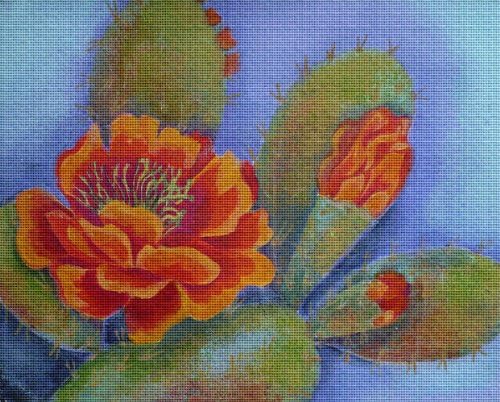 Umjetnička igla bod -a, ali lijep šareni kaktus