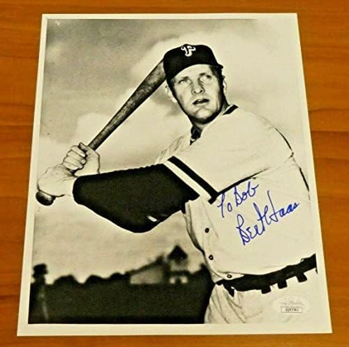 Bert Haas potpisao Vintage Baseball 8x10 fotografija s JSA CoA - Autografirane MLB fotografije