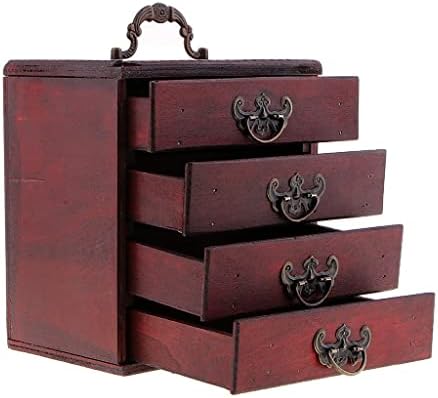 Liuyunqi antikvitet 4 sloja kutija za skladištenje blaga prsa drvena umjetnička zanat