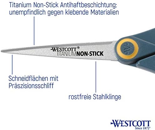 Westcott 8-inčni ravni titanij vezani neljepljivim škarama E-33681 00