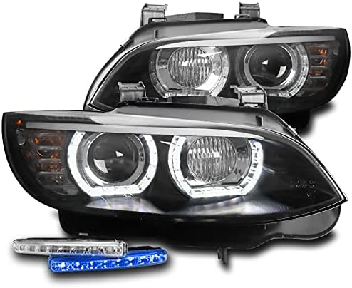 ZMAUTOPARTS 3D Halo Crnci проекторные svjetla glavnog svjetla s 6 plavim led DRL za 2007-2010 BMW serije 3 E92 E93 Coupe