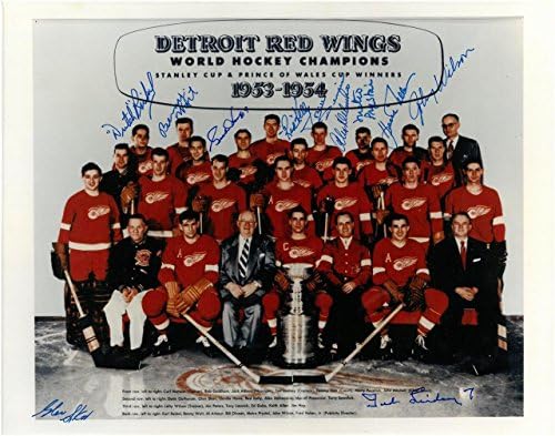 1953/54 Team Detroit Red Wings potpisao je 11x14 Fotografija u boji - 11 Autograma
