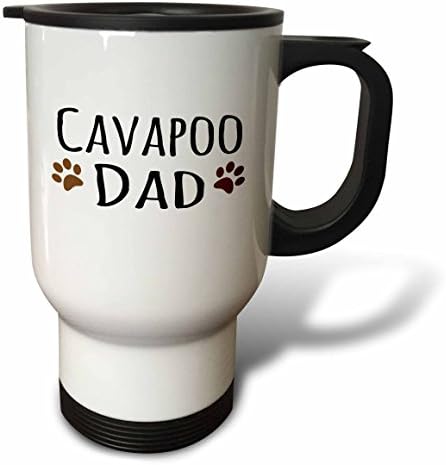 3Drose Cavapoo Dog Dad-Doggie by pasmine-smeđe blatne šape otisci ljubavi-plijena ljubavnika-proud vlasnik kućnog ljubimca- ​​Putnička