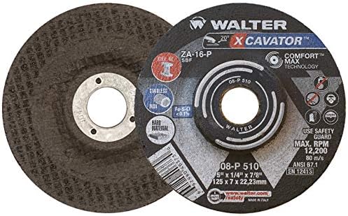 Walter 08p510 5x1/4x7/8 XCavator Premium Visoko uklanjanje kotača za brušenje Kotača zagađivač besplatni tip 27, 25 pakiranja