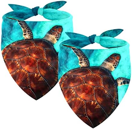 2 pakiranja psa bandana morske kornjače ronilački ocean tisak marami za kućne ljubimce podesivi trokut bibs kerchief pribor za pse