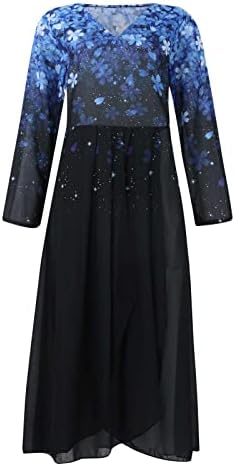 Nokmopo Žene majčinstvo haljina moda V-izreza večernja haljina šifon nepravilna haljina zabava maxi haljina