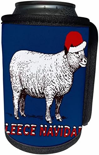 3Drose ovce koje nose šešir od Djeda i puna runa Navidad - Can Cooler Wrap boce