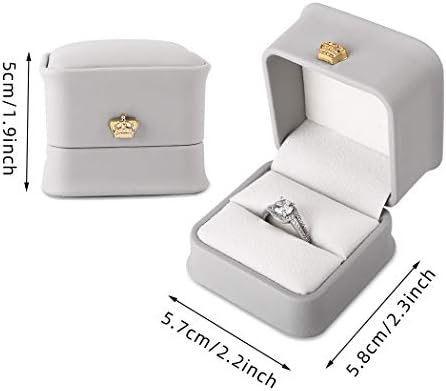2pcs kutija za prstenje od PU kože prijedlog za par poklon kutija za nakit prsten naušnice prikaz nakita za zaruke vjenčanje Valentinovo