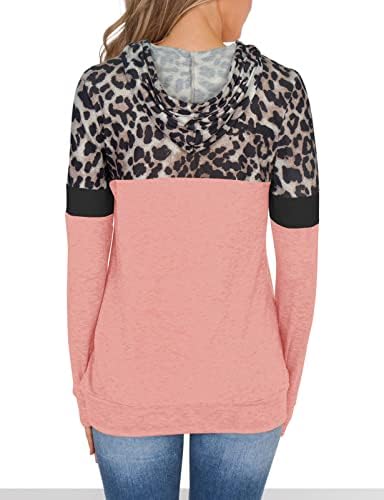 Pinkmstyle ženske ležerne kapuljače u boji vrhovi dugim rukavima puloverske majice s džepom