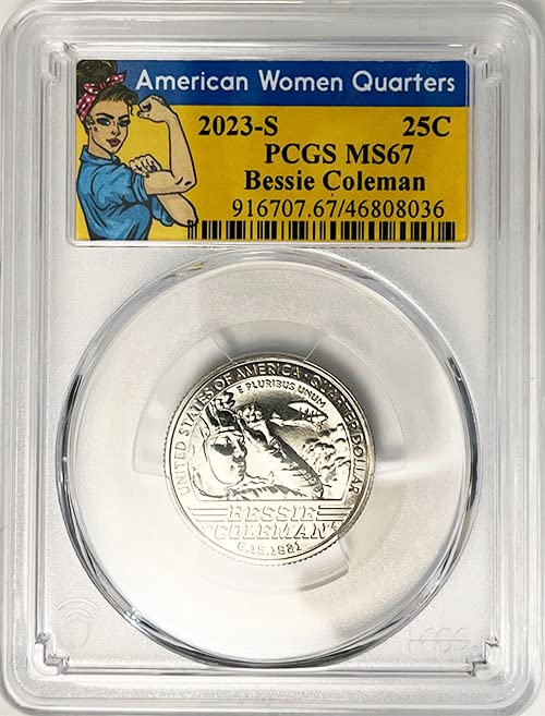 2023 s Bu američke žene četvrtine Bessie Coleman Quarter MS 67 Rosie Label PCGS