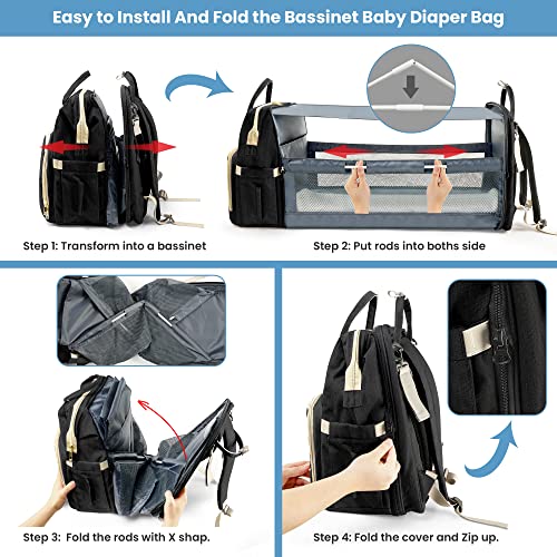 Torba za pelene u ruksaku, višenamjenske vodootporne velike putne Dječje torbe za presvlačenje, putni ruksak za tatu / mamu, ruksak