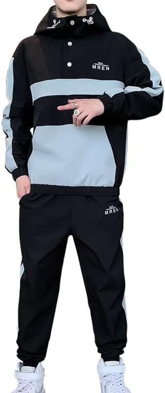 Muška ulična odjeća teretni pulover s kapuljačom tracksuit 2 komada sets jakne i teretne hlače labave hlače hip hop jakna