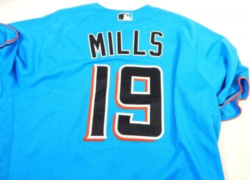 Miami Marlins McKenzie Mills 19 Igra Korištena Blue Jersey 46 DP2270 - Igra korištena MLB dresova