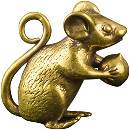 Nuobesty mini miševi kip Mini mesing figurica sretna kip štakora kineski zodijac feng shui skulptura bogatstvo sretna figura za kućni
