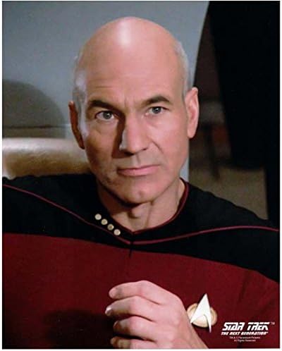 Patrick Stuart kao kapetan Jean luke Picard na fotografiji sljedeće generacije od 8 inča 10 inča