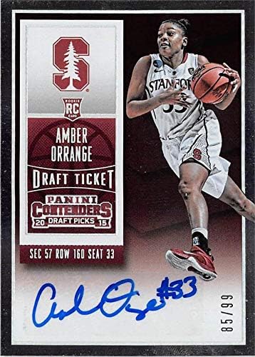 Amber Orrange košarkaška karta s autogramima 2015. godine Panini Conders College Rookie Silver 173 LE 85/99 - Košarka s fakultetima