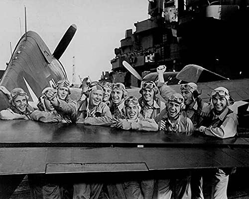 WW2 mornarički piloti na nosaču 11x14 Silver Halonide Photo Print