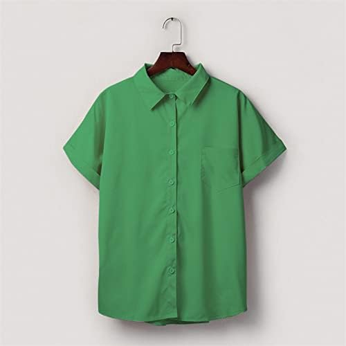 Jeseni ljetni tinejdžerice djevojke kratki rukav 2023 Modentni gumb za odjeću Down Up Up osnovna majica bluze za žene 1c 1c 1c