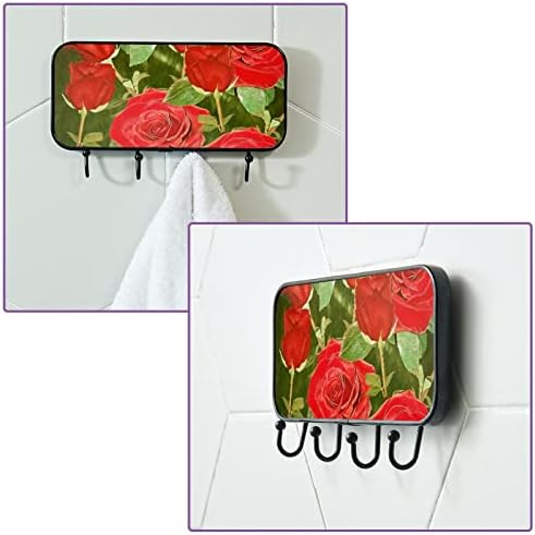 Ljepljive kuke teške zidne kuke za viseće, crvene cvjetne, kuke za ručnike za kupaonice kuhinjske kuke