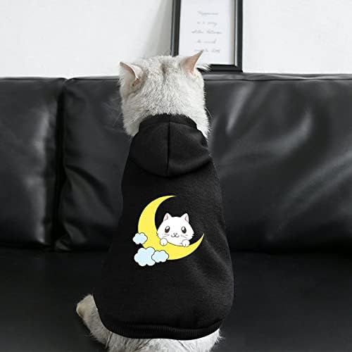 Slatka mačka na mjesecu Hoodie Zimska dukserica s šeširom za pseće mačke štene odjeće Slatka kostim