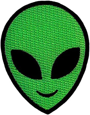 Vanzemaljska zakrpa zakrpa Izvenjeno Iron-On NLO Extraterrestrial Green Applique Applique