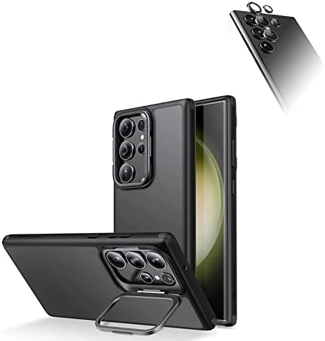 ESR Classic Kickstand futrola zamrznute crne crne zaštitne zaštite za kamere za Samsung Galaxy S23 Ultra