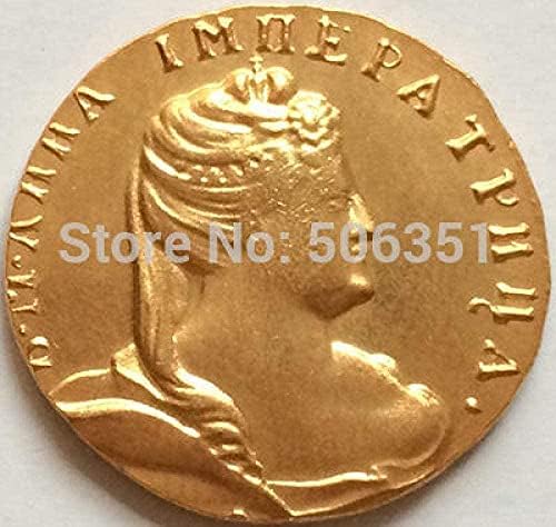 Izazov novčića 24K Zlatna 1759 ruskih kovanica Kopirajte Kopiranje ukrasa Zbirka kolekcija novčića