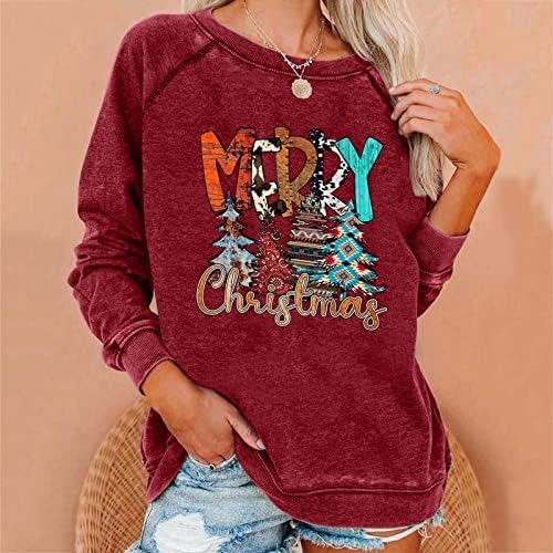 Flekmanart žene ružni božićni džemper o vrat bluza 3d tiskana pulover casual dugi rukav ružni xmas majice labave vrhove