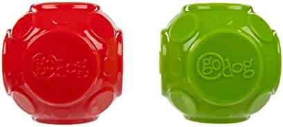 Godog Holiday Collection GOBES Dvostrana teniska kugla Kosti igračka za pse - zelena/crvena, velika