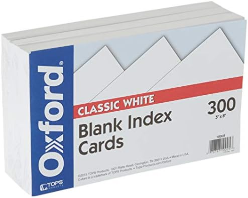 Oksfordski prazni ormarići za datoteke, 5 in 8, bijeli, pakiranje od 300 komada