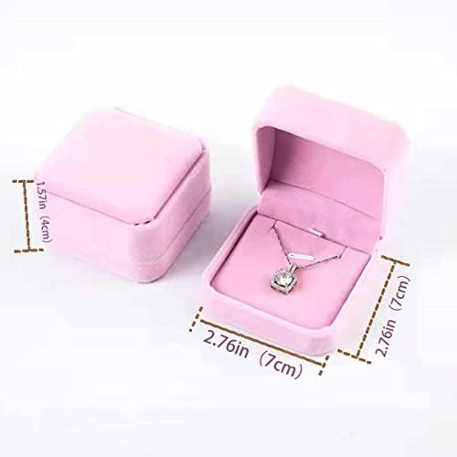 2 komada Baršunasta kutija za ogrlice s privjescima poklon kutije za nakit izlog za lanac uklonjivi umetak i mekana podstava-Futrola