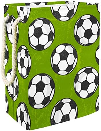 Vodootporne košare za rublje; visoke izdržljive sklopive nogometne košare sa zelenim printom za odraslu djecu dječaka i djevojčica