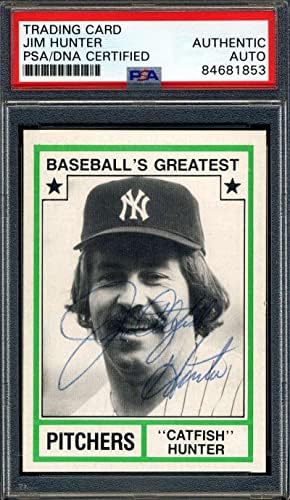 Jim Hunter PSA DNK potpisan iz 1982. Najveći autogram TCMA bejzbola - Autografirani bejzbol