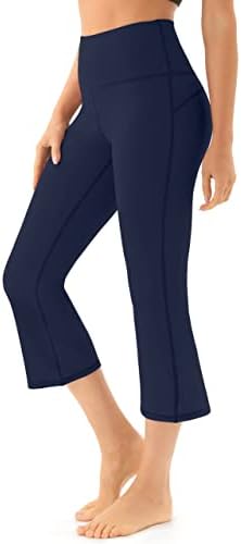 AFITNE ženske prtljage za joga hlače s džepovima, visoki struk za vježbanje bootleg joga hlače kontrola trbuha 4 -a rastezljiva hlača