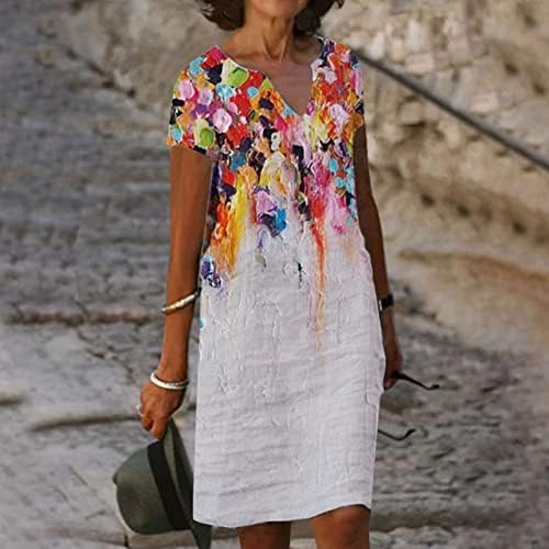 Haljina za trudnice ljetna haljina Žene s asimetričnim printom modna majica rupčić Plus veličina suncokreta Plus veličina