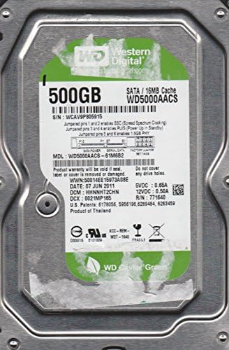 WD5000AACS-61M6B2, DCM HHNNHT2CHN, hard disk Western Digital 500 GB, SATA 3.5