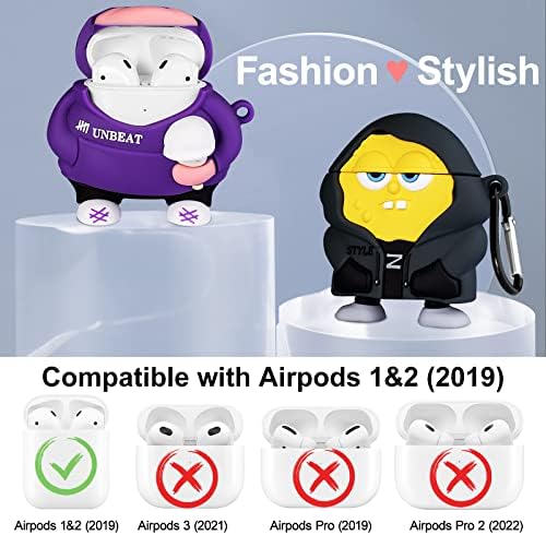 Slučaj za airpods 2/1 Gen Smiješno hladno 3D CARTION CUTER CUTER moda Slatki anime zračni mahuni 1 i 2 Zaštitni dizajn kože za AirPods