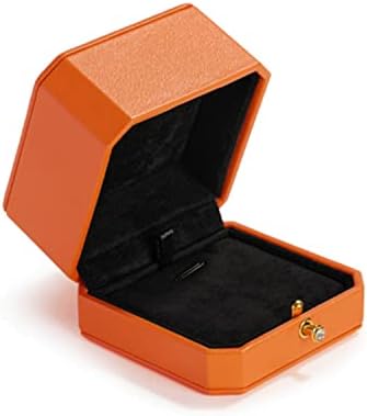 Woodten Premium narančasta kožna ogrlica privjesak kutija Velvet Unutarnji nakit privjesak ogrlica poklon kutija
