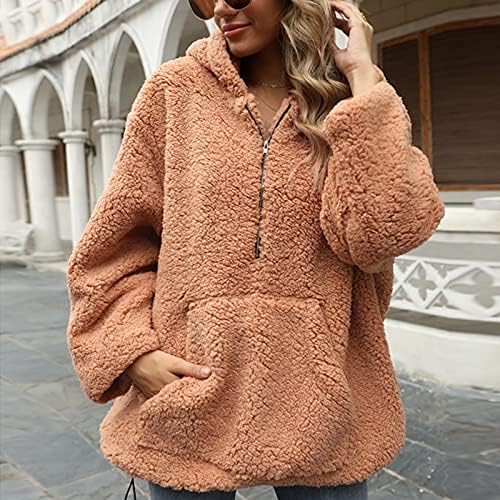 Ženski topli kaputi za kapute za žene runo labavu duksericu solidne pulover komunalne džepove jakne za žene plus veličina