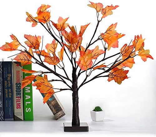 Unie osvijetljeno umjetno javorovo stablo s 24 LED baterijsko upravljanje tabletopom jesen stablo Dan zahvalnosti javorova listova