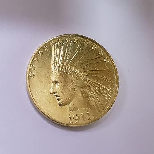 Qingfeng Antique Crafts 1911 Indijska glava Zlatna kovanica Komemorativni promjer novčića 27 mm