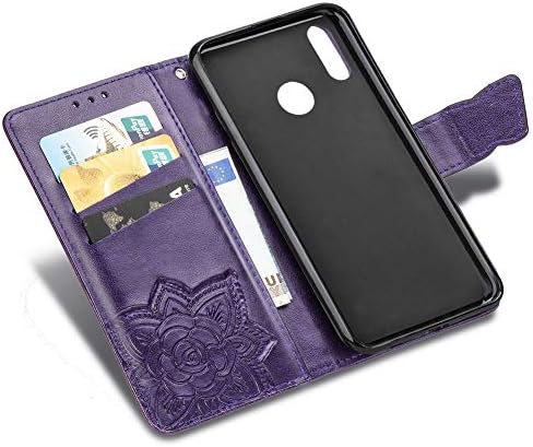 Torbica MEIKONST Xiaomi Redmi Note 5 Pro, elegantan тисненый torbica-novčanik Purple Butterfly iz meke umjetne kože sa postoljem i