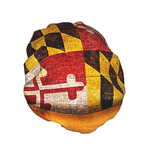 Maryland zastava tiskana kapu za tuširanje, dvoslojni šešir za kupanje za žene vodootporne kape za tuširanje elastične kapice za kosu