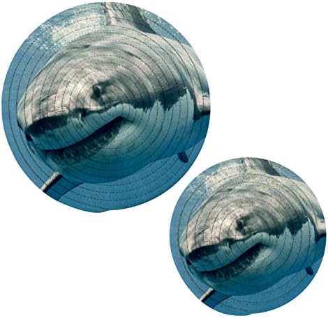 Veliki držači lonaca s bijelim morskim psima za kuhinjske sitnice za vruća posuda 2 kom ih toplinski otporni konop triveti Triveti