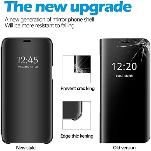 Kožna torbica Galaxy S10, kompatibilan sa 6,1-inčnim torbica za telefon Samsung Galaxy S10 4G, flip poklopac ogledala za šminkanje