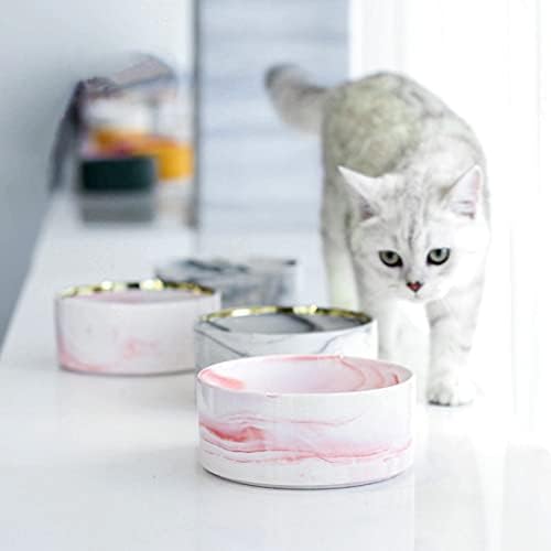 Keramičke zdjele za mačke male zdjele za hranu za pse hranilica za kućne ljubimce zdjela za mačke zdjela za vodu za pse s bambusovim