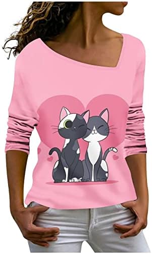 Ženske trendovske nagibe tunika tunika Slatka crtana životinja grafička majica s dugim rukavima kawaii izlazeći bluzu za tinejdžerke