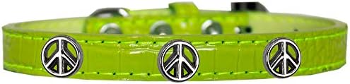 Mirovni znak widget Croc Dog Collar vapnena zelena veličina 14