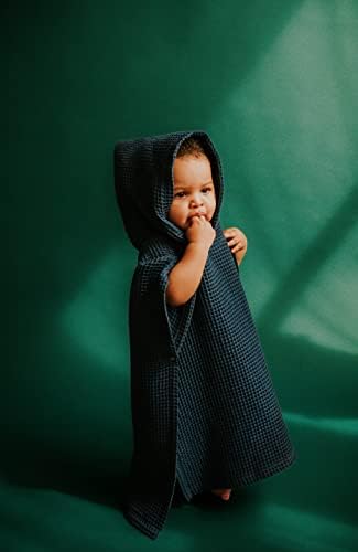 Jade & Kai ručnik s kapuljačom za bebe + mališani | Ulazi u poncho | Organski pamuk | Tekstura od vafle u tkanju | Lagan + upijajući