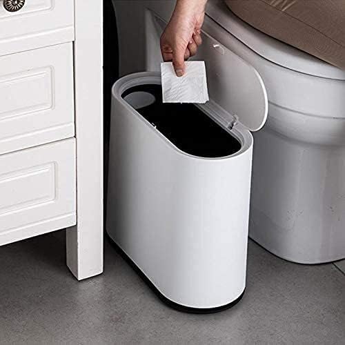 Kontejner za smeće bucket bucket za spavaću sobu s preklopnim poklopcem bucket / Bijela